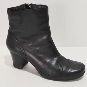 Clarks Black Leather Ankle Boots